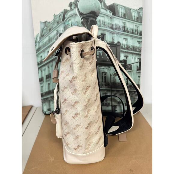 Coach C4135 Turner Backpack With Horse And Carriage Dot Print IN CHALK - Picture 6 of 7